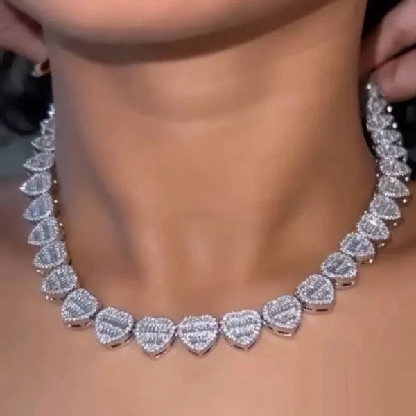 Heart Baguette Necklace
