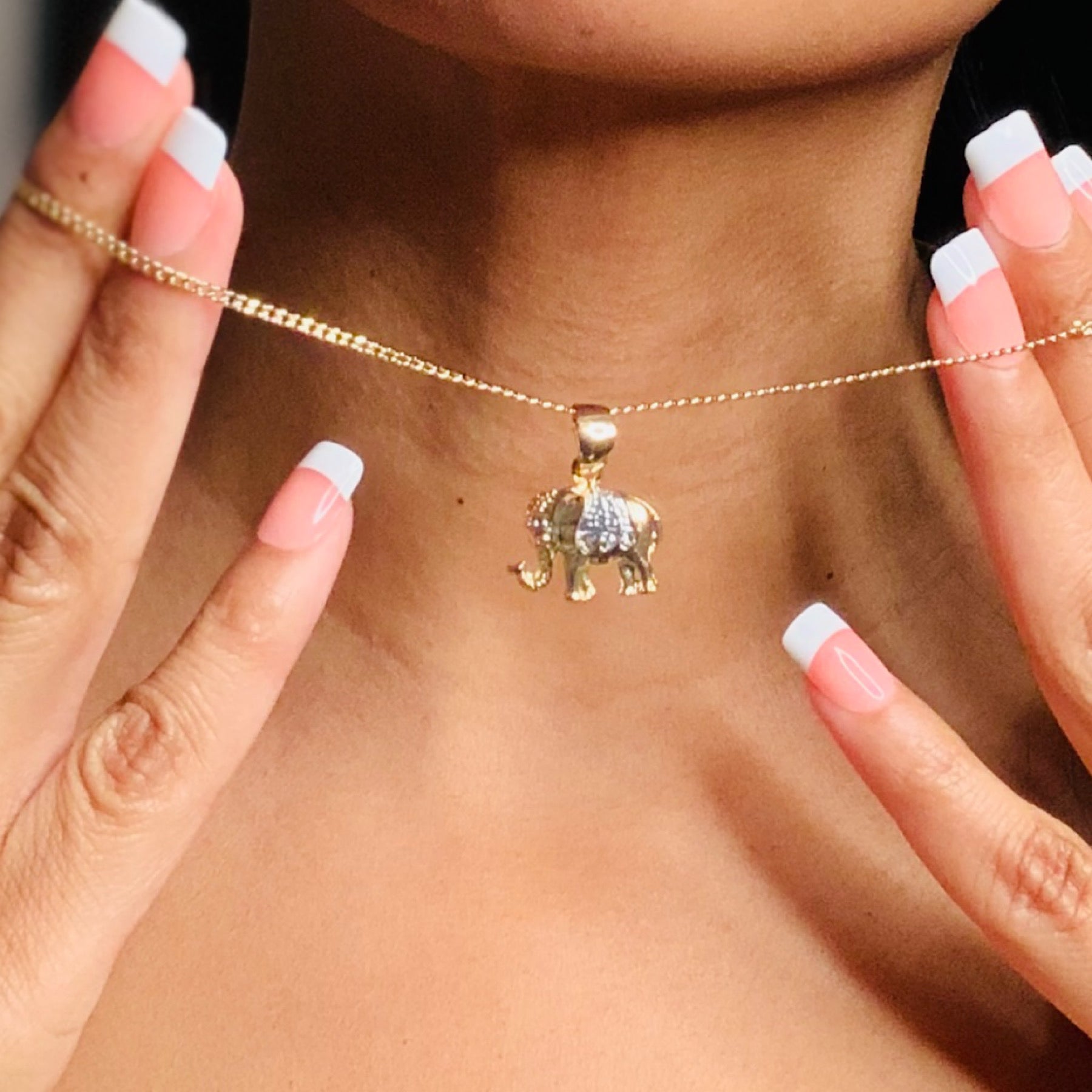Elephant Pendant Crystal Rhinestone Necklace