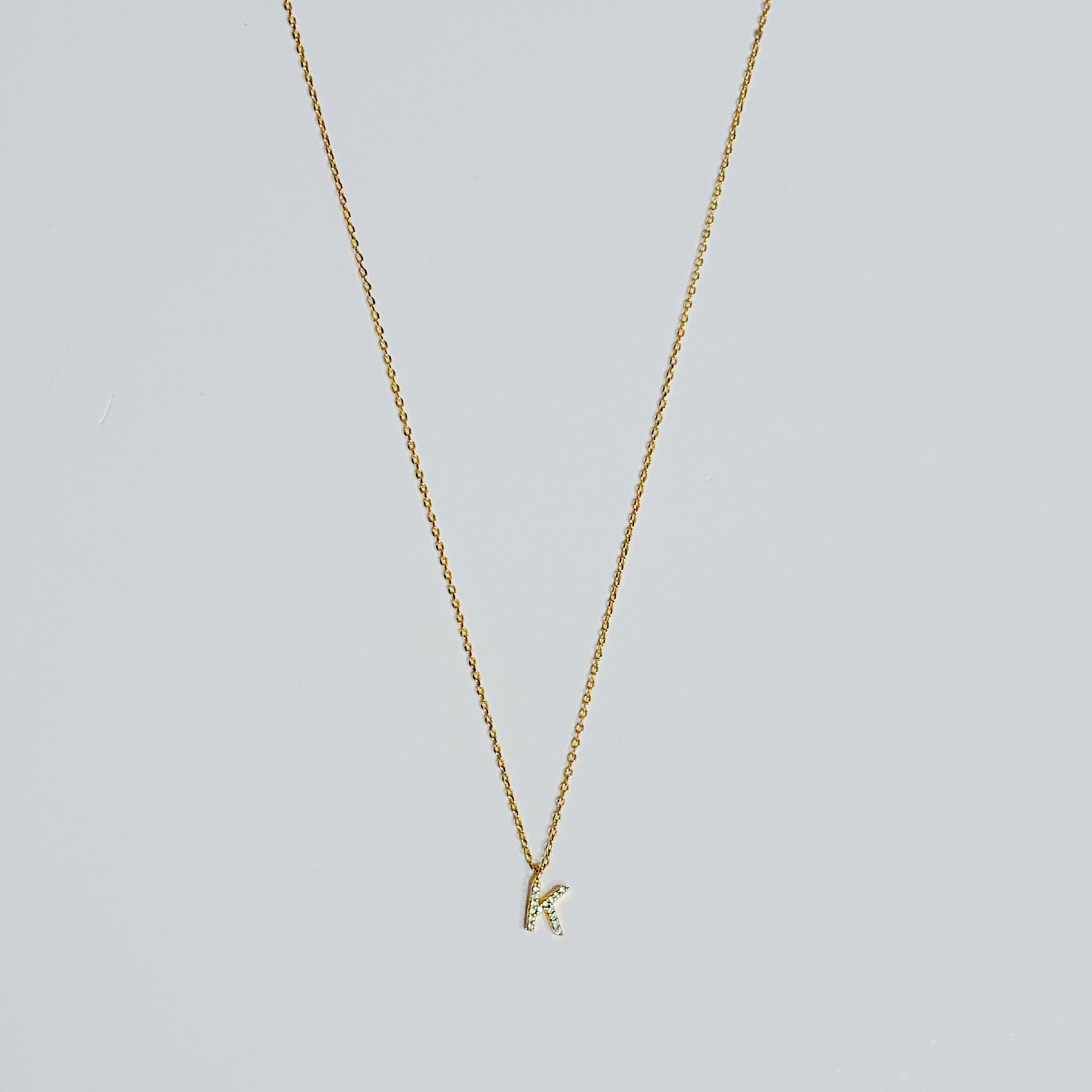 Gold Mini Letter Initial Pendant Necklace
